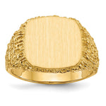 14k 13.5x Cushion Open Back Mens Signet Ring