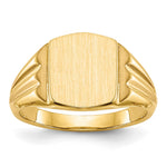 14k 8.5x Cushion Closed Back Signet Ring
