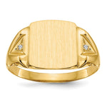 14k 11.0x Open Back A Diamond Mens Signet Ring