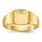 14k 1/2 point AA Diamond 7.0x Square Closed Back Signet Ring