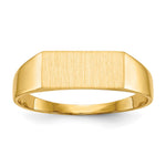 14k 12.0x Rectangle Closed Back Signet Ring