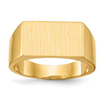 14k 15.0x Rectangle Closed Back Mens Signet Ring