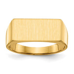 14k 16.5x Rectangle Open Back Mens Signet Ring