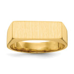 14k 16.0x Rectangle Closed Back Signet Ring