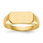 14k 12.0x Rectangle Closed Back Childs Signet Ring