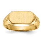 14k 12.5x Oval Closed Back Signet Ring