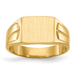 14k 9.0x Rectangular Closed Back Signet Ring