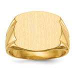 14k 16.5x Closed Back Mens Signet Ring