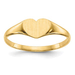 14k 6.0x Closed Back Heart Signet Ring