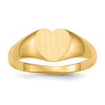 14k 6.5x Closed Back Heart Signet Ring