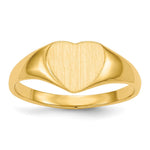 14k 8.5x Closed Back Heart Signet Ring