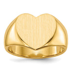 14k 12.5x Closed Back Heart Signet Ring