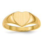 14k 8.5x Open Back Heart Signet Ring