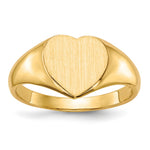 14k 9.0x Open Back Heart Signet Ring