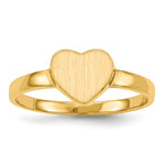 14k 6.5x Open Back Heart Signet Ring