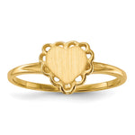 14k 6.0x Open Back Heart Signet Ring