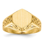 14k 9.5x Hexagon Open Back Signet Ring
