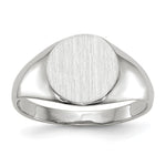 14k White Gold 9.0x Closed Back Signet Ring
