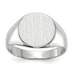 14k White Gold 10.5x Round Closed Back Signet Ring