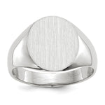 14k White Gold 12.5x Closed Back Signet Ring