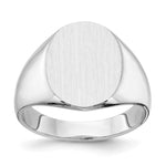 14k White Gold 12.5x15.0xmm Closed Back Signet Ring