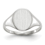 14k White Gold 9.0x Oval Open Back Signet Ring