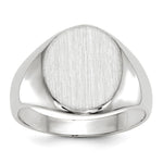 14k White Gold 11.0x Oval Open Back Signet Ring