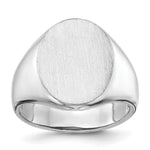 14k White Gold 14.5x Oval Open Back Mens Signet Ring