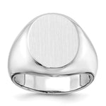 14k White Gold 13.0x Open Back Mens Signet Ring