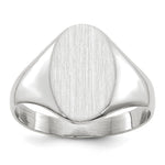 14k White Gold 8.0x Oval Open Back Signet Ring