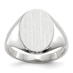 14k White Gold 8.0x Oval Closed Back Signet Ring