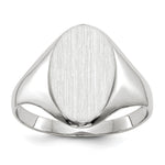 14k White Gold 14.0x Closed Back Signet Ring