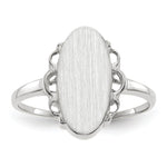 14k White Gold 14.5x Open Back Signet Ring