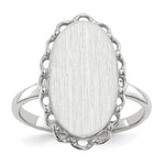 14k White Gold 14x Open Back Signet Ring