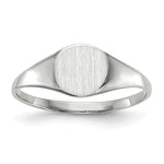 14k White Gold 6.5x Closed Back Signet Ring