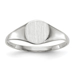 14k White Gold 6.5x Round Closed Back Signet Ring