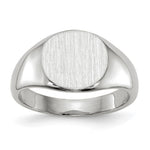 14k White Gold 8.5x Closed Back Size 3 Oval Signet Ring