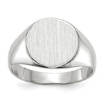 14k White Gold 10.0x Round Closed Back Signet Ring