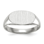 14k White Gold 12.0x Closed Back Signet Ring