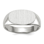 14k White Gold 13.5x Oval Closed Back Signet Ring