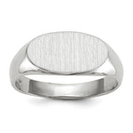 14k White Gold 13.5x Oval Open Back Signet Ring