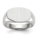 14k White Gold 15.0x Open Back Signet Ring
