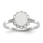 14k White Gold 6.5x Open Back Signet Ring