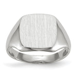 14k White Gold 11.0x Open Back Signet Ring