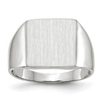 14k White Gold 13.0x Square Closed Back Signet Ring