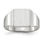 14k White Gold 8.5x Square Open Back Signet Ring
