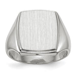 14k White Gold 13.0x Closed Back Mens Signet Ring