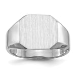 14k White Gold 12.5x Octagon Open Back Signet Ring