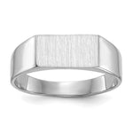 14k White Gold 10.5x Rectangle Closed Back Signet Ring
