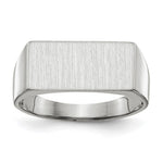 14k White Gold 16.5x Closed Back Signet Ring
